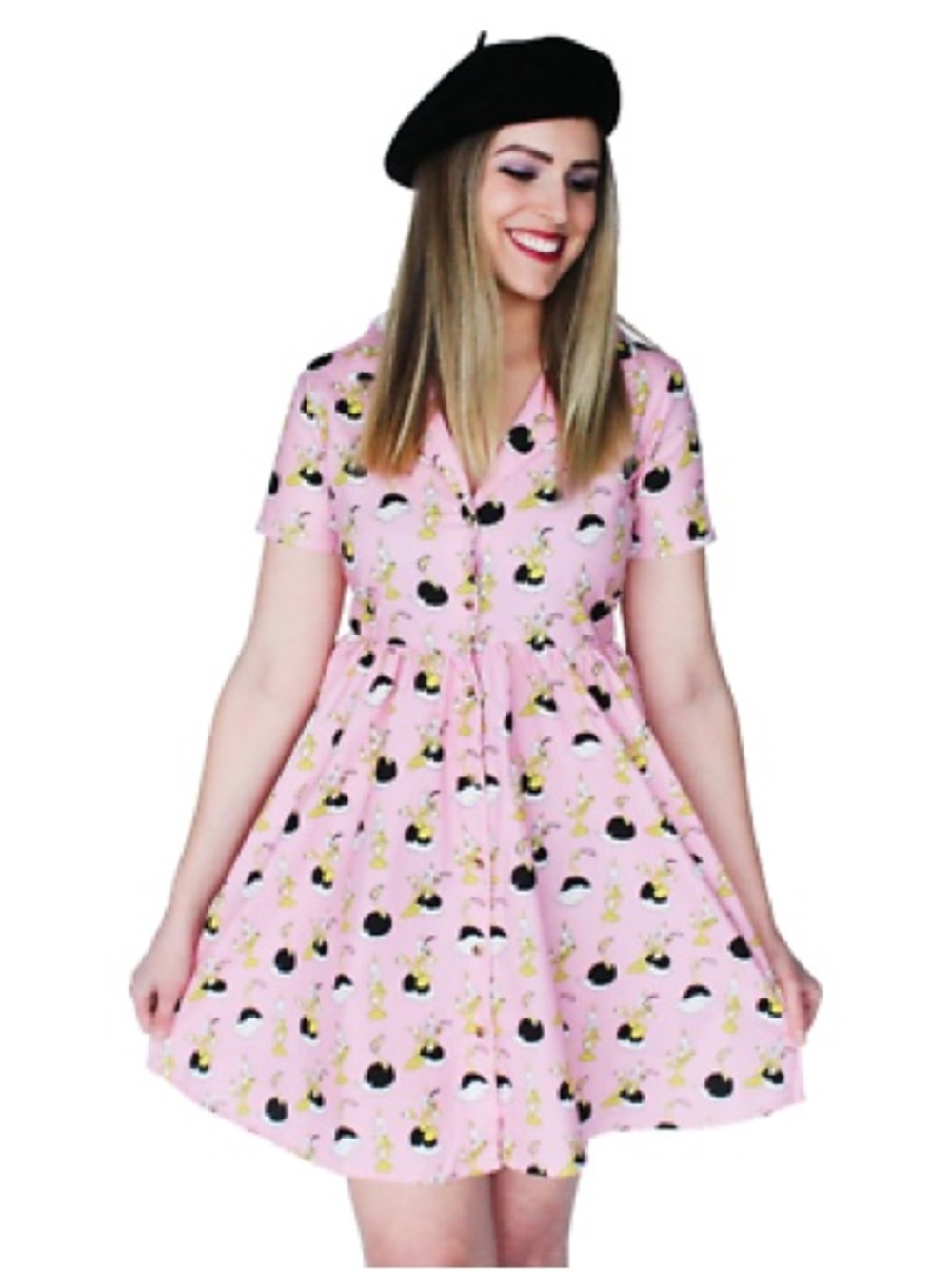 NWT Disney X Cakeworthy Lumiere & Fifi Beauty & the Beast Pink Retro Dress 3XL
